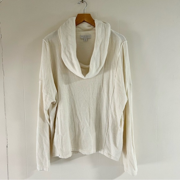 Barefoot Dreams CozyChic Ultra Lite Cowl Neck Pullover in Cream sz XL - Picture 1 of 3